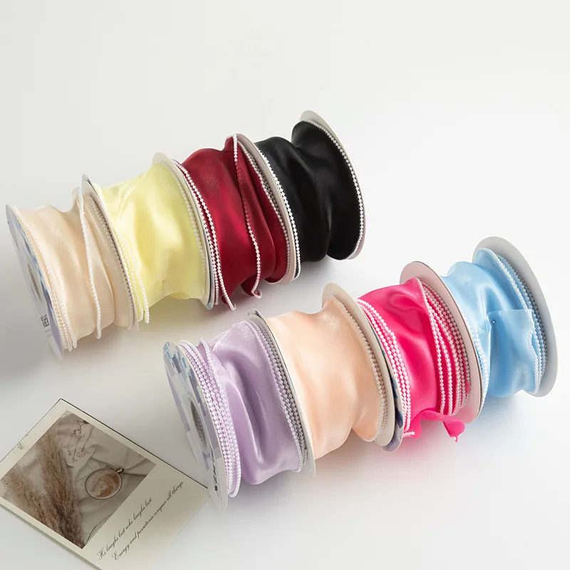 

New Pearl Fishtail Yarn Headwear Popular Packaging Wavy Yarn DIY Hair Accessory Cake Decoration Webbing Accessory
