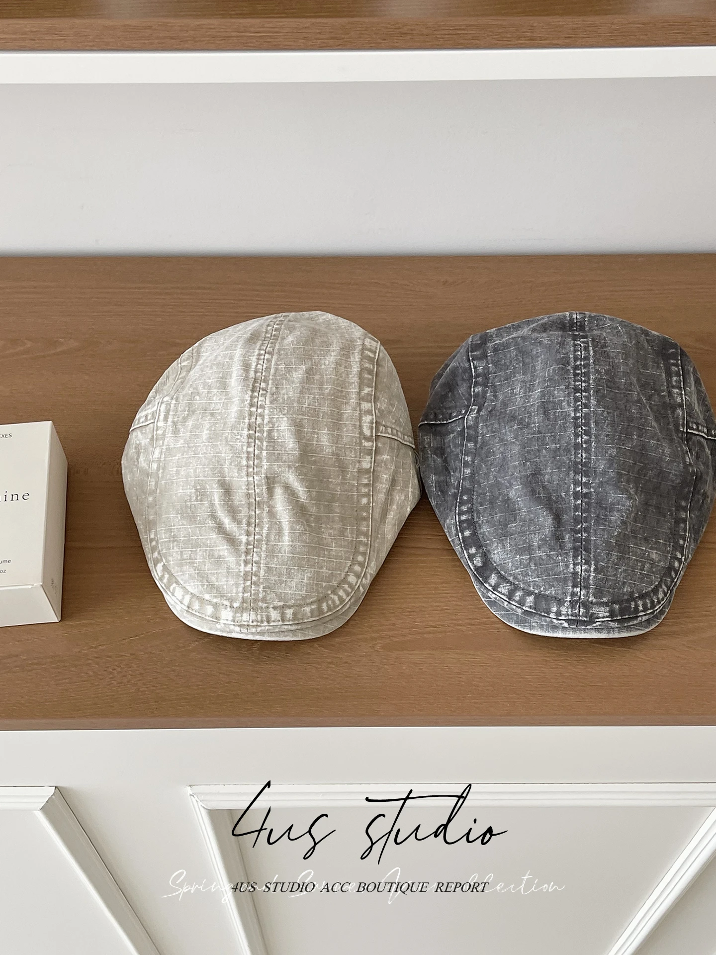 Washed retro forward hat, four-season versatile cap, face-showing little painter hat