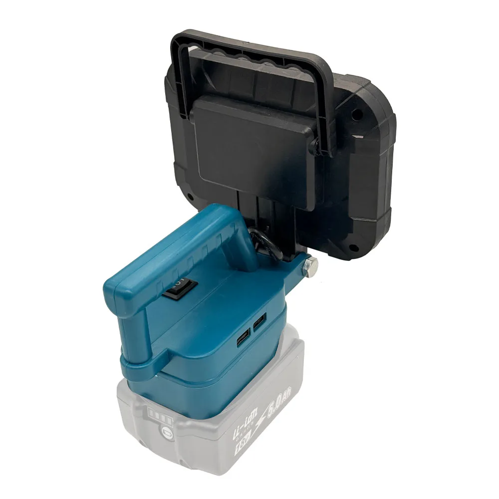 Kabellose LED-Arbeitsleuchte für Makita 18V Li-Ionen-Akku Flutlicht mit 2 USB-Anschlüssen Tragbare LED-Taschenlampe für Bauarbeiten – Detail 8