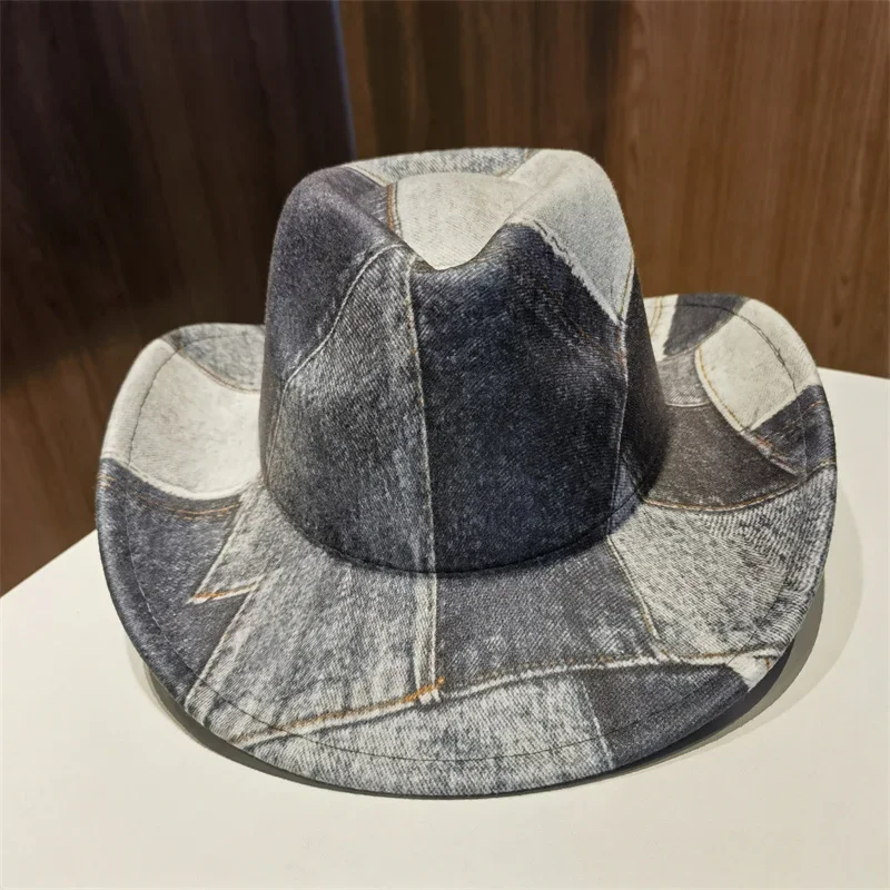 Hats for Woman Man Hat Western Cowboy Cowboy Hats Print Panama Wide Brim New Casual Outdoor Fedoras Sombrero Vaquero Mujer Шапка