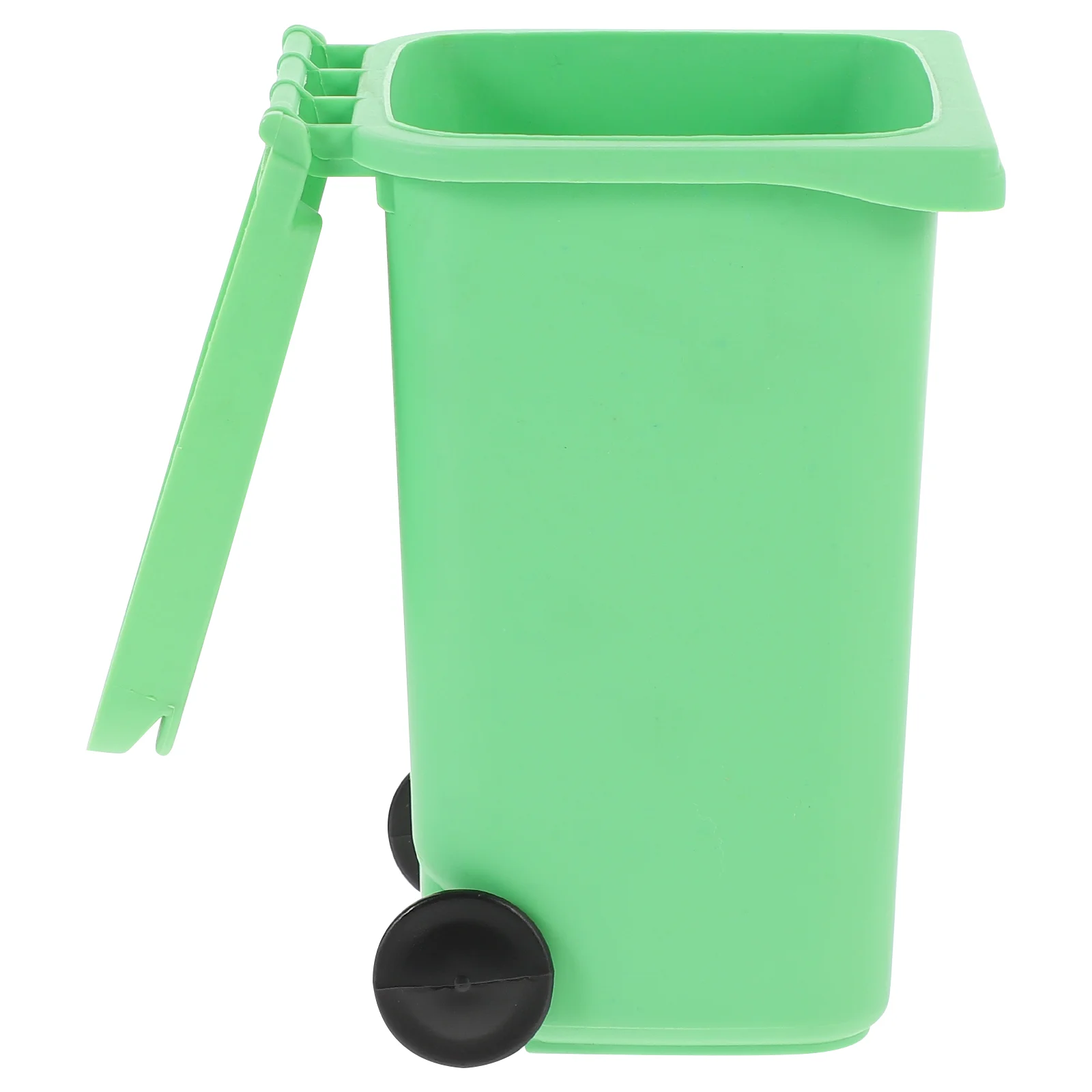 

Mini Trash Can Pen Holder Work Trashcan with Lid Plastic Creative Garbage Barrels Storage