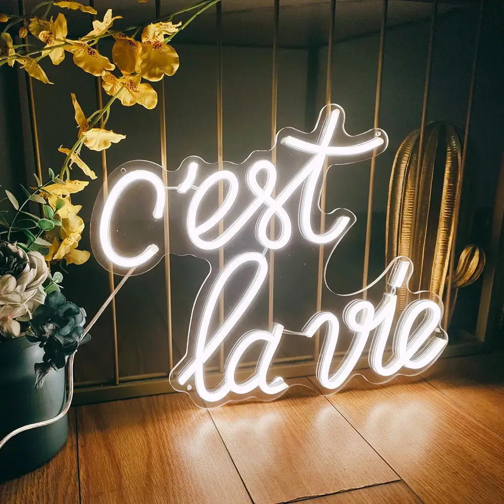 

Neon Sign Custom Led C'est La vie Neon Light Sign Wedding Decoration Bedroom Home Wall Decor Marriage Party