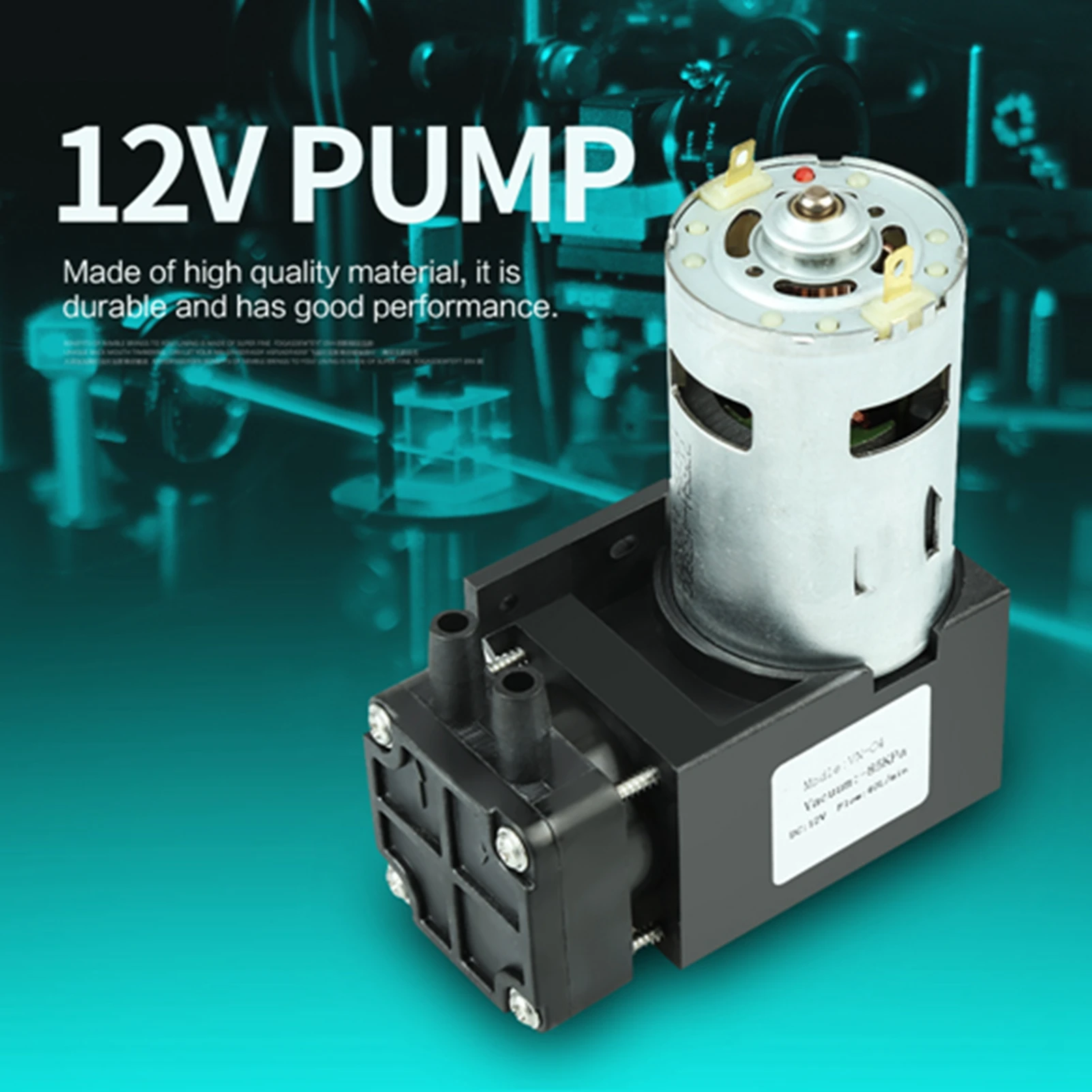 Mini Pump DC12V 42W Mini Small Oilless Vacuum Pump ‑85KPa  40L/min Pump