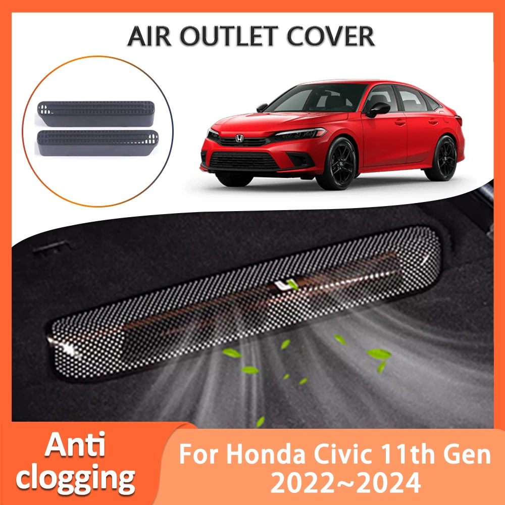 Air Outlet Cover 2PCS For Honda Civic 11th Gen FE FL 2022 2023 2024 Under Seat Conditioner Vent Protection Car Auto Accessories