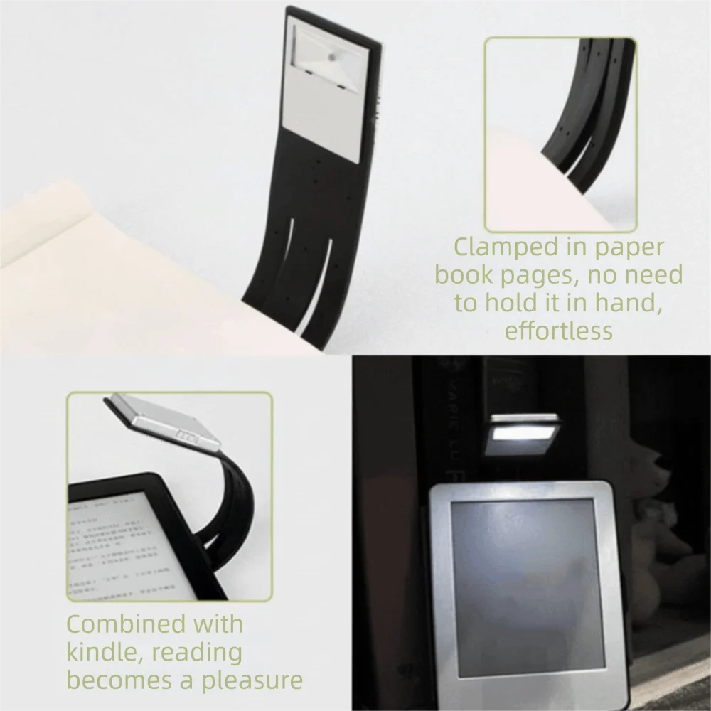 4 Gear Dimming Book Clip Light Detachable Design 3-color Light Reading Light Clip Mini Desktop Lamp Charging Clip