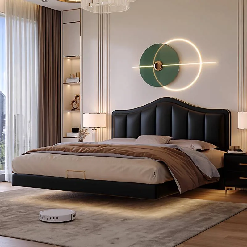 Bedside Table Bed Bedrooms Decoration Couples Floating Headboards Double Bed Bases Queen Luxury Cama De Casal Furniture Home