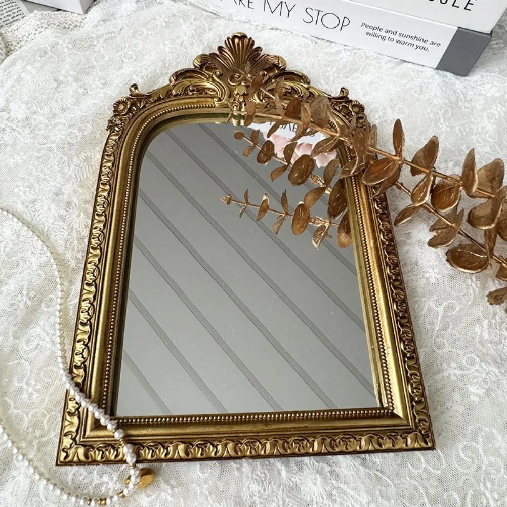 Cadre Photo en résine rétro, miroir de maquillage pour chambre à coucher, bureau, cadre Photo français, miroir de vanité de bureau, décoration de salle