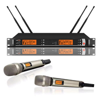 Limited Edition Champagne SKM9000 Dual Handheld Wireless DJ Karaoke Microphone System SKM Series 9000 Mode Dynamic Mics