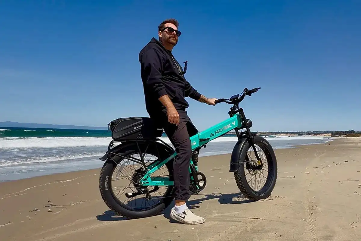ANDSKY Forge 26 Full-Suspension Foldable Electric Bike 48V 20Ah 28MPH Top Speed 80Miles Long Range 100Nm Torque 26"x4.0" Fat Tire Electric Bicycle with LCD Display 1300W Motor Power E-bike City Commuter Mountain For Adult view 7