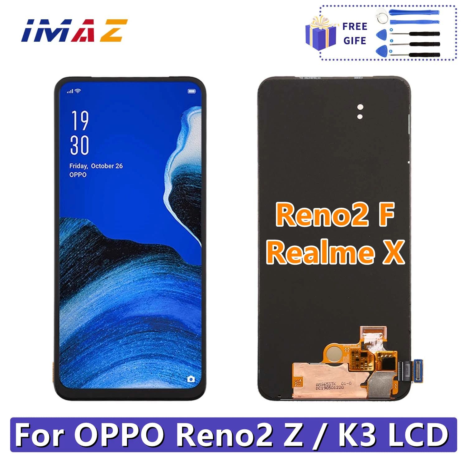 

6.53" AMOLED For OPPO Realme X Reno2Z Reno2F LCD Display Screen Touch Digitizer For OPPO K3 Reno 2Z 2F Replacement