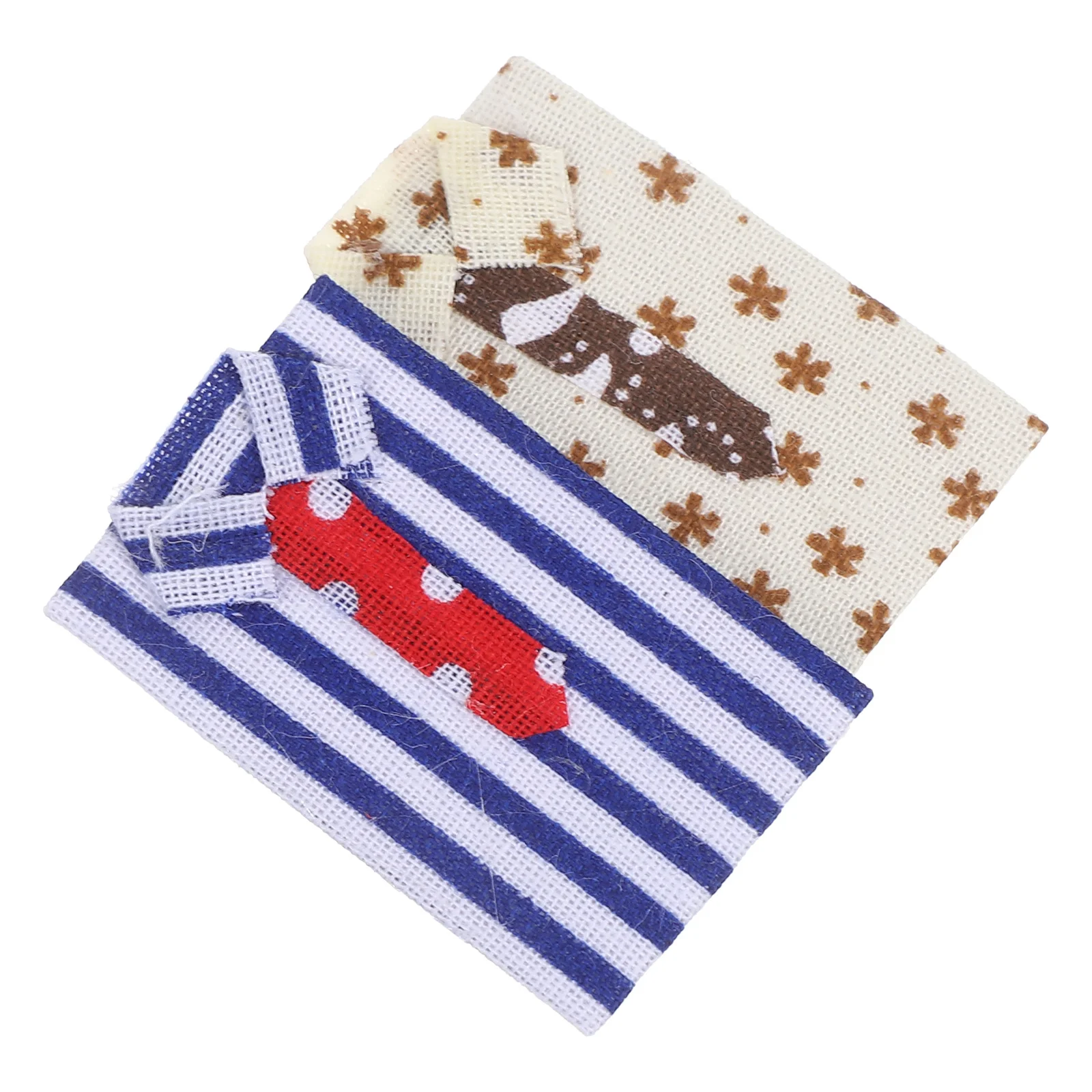 

2Pcs 1:12 Miniature Shirt for Dioramas Collectors Displays Lightweight Fabric Realistic Details Dollhouse Props
