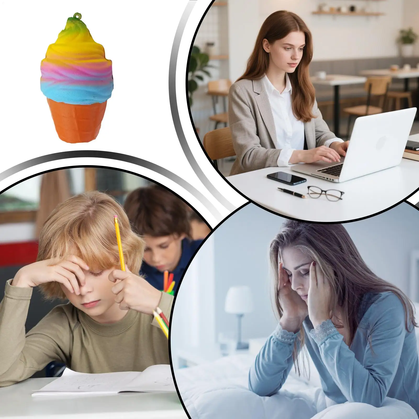 

Сенсорная игрушка-антистресс в виде мороженого для детей, подростков, взрослых, учителей и родителей