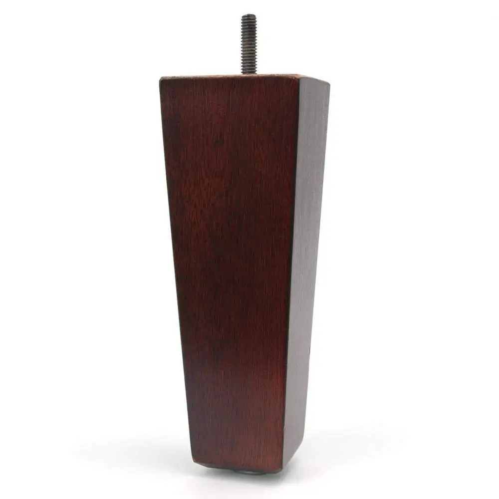 

8 Inch Square Tapered Wooden Furniture Legs Set Of 4 Walnut Stain Solid Rubber Wood
