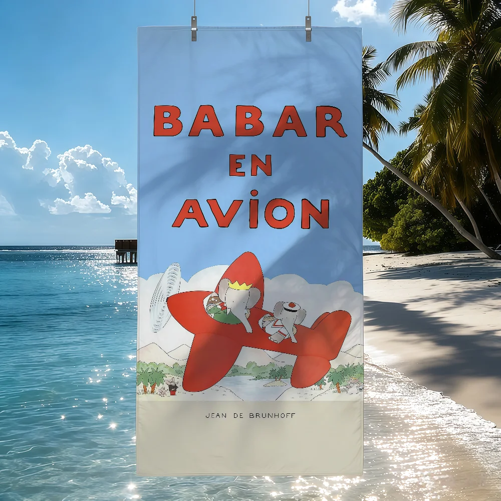 Cartoon B-Babar the Elephant Towel Drying Bath Towel Applicable To Light Swimming Camping Yoga Beach Out