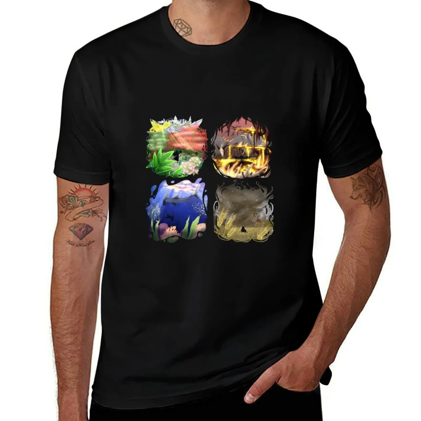 The Four Agents of the Fight Against Demon Squad T-Shirt Long Lasting Casual T-Shirt