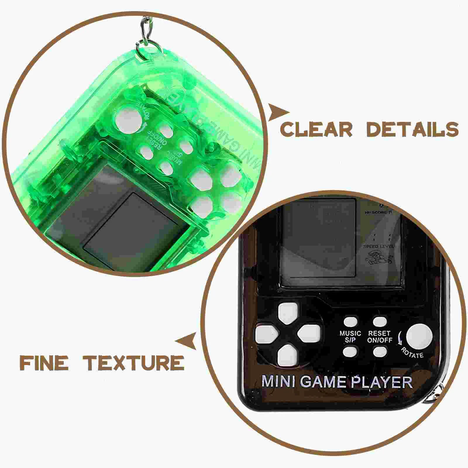 4 Pcs Mini Electronic Game Console Keychain Ring Decor Bag Pendant Creative Machine Decorative Keychains