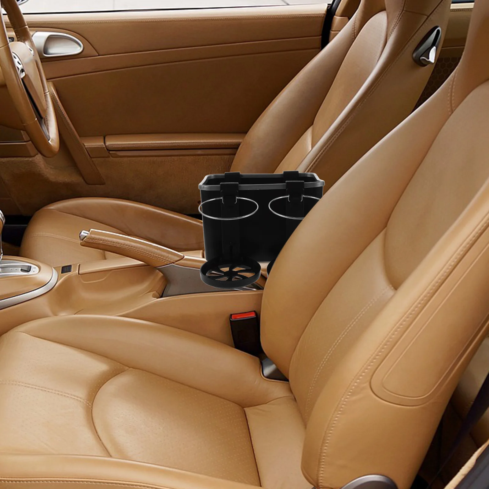 

Black Car Armrest Storage Box Multifunctional Auto Tissue Holder Sun Visor Organizer Large Capacity Car Cup Holder Water Tumbler