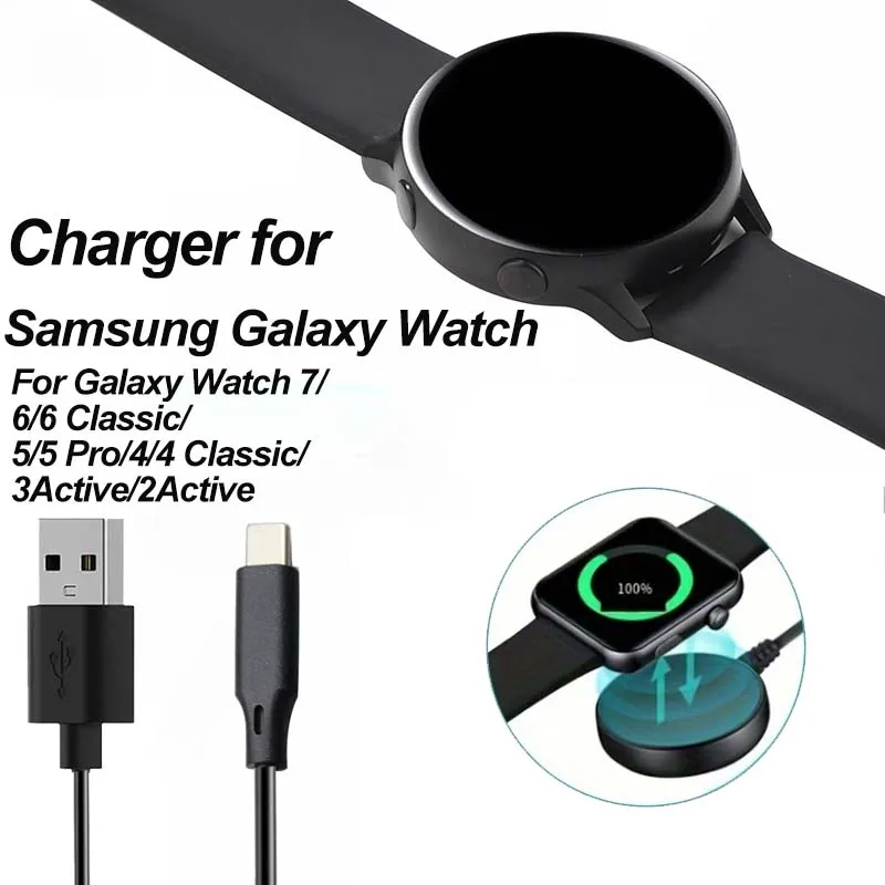 Magnetic USB Type C-Portable Watch Charger Compatible for Samsung Galaxy Watch 6/5/4 41mm 45mm-Fast Charging Magnetic Dock Cable