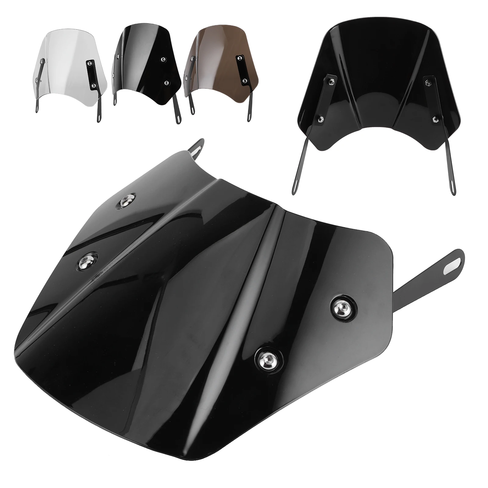 

Лобовое стекло мотоцикла Экран ветрового дефлектора мотоцикла с монтажным кронштейном для 5–7 дюймов