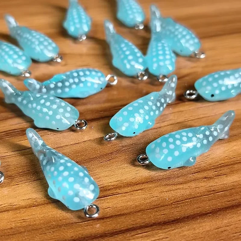 10Pcs Whale Shark Resin Charms, Transparent Blue Sea Animal Pendants for DIY Earring Craft Jewelry