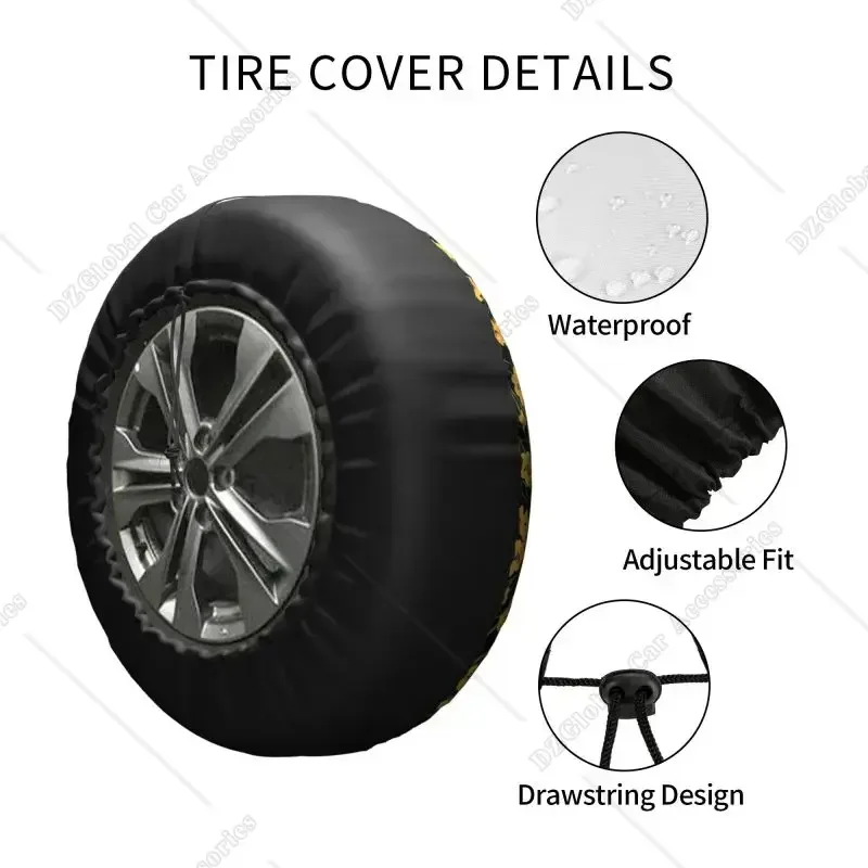 Mafalda Spare Tire Cover Cartoon Weatherproof Dust-Proof Wheel Cover Protector for Jeep Trailer SUV Truck 14 15 16 17 Inch