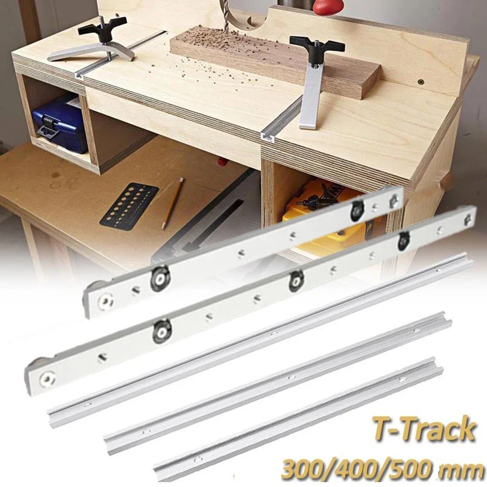 Aluminium T-track Slot Miter Track Jig Fixture T-Slot,30/40/50cm Woodworking Chute Rail ,T Slider Fixture Slot Slide Limit Guide