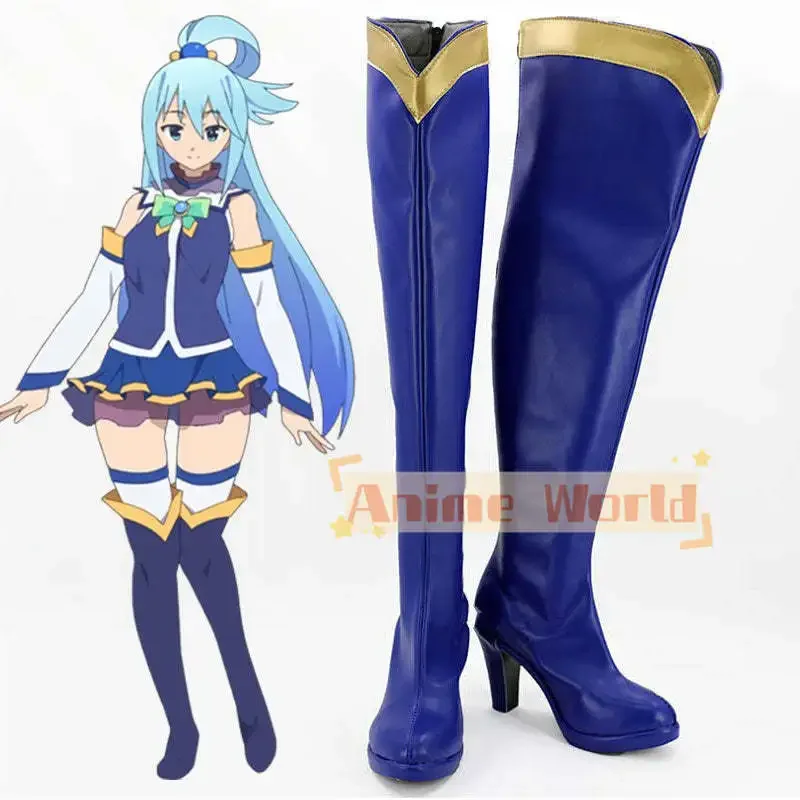 

Aqua Blue Shoes Cosplay Boots Custom-made Halloween Carnival Party Props