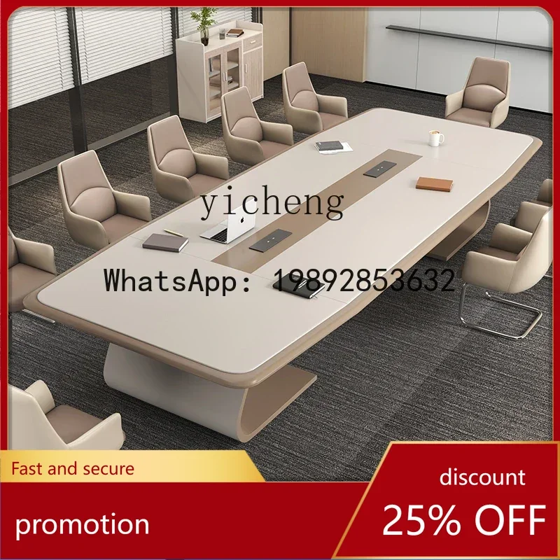 

YFY paint conference table simple modern large negotiation light luxury oval conference table
