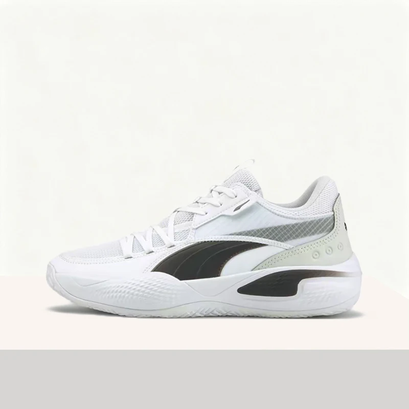PUMA Court Rider 1.0: Minimalist, Versatile, Breathable Low-Top Basketball Shoes for Men and Women – White/Black  195660-03