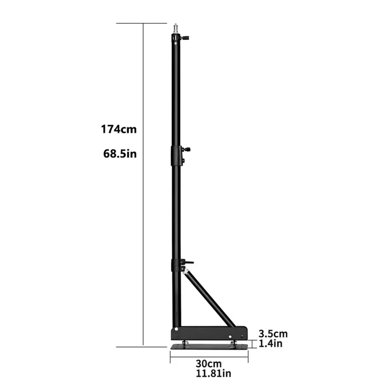 100/135/170cm Wandmontierter Auslegearm für Fotostudio-Softboxen und Video-Ringlichter, Maximale Länge, Horizontal und Vertikal Drehbar