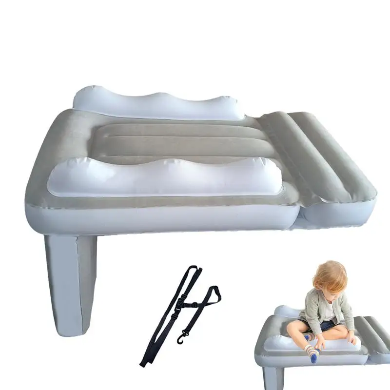 

Toddler Inflatable Travel Bed Baby Air Mattress With High Sides Baby Airplane Seat Extender Airplane Bed For Kids With High