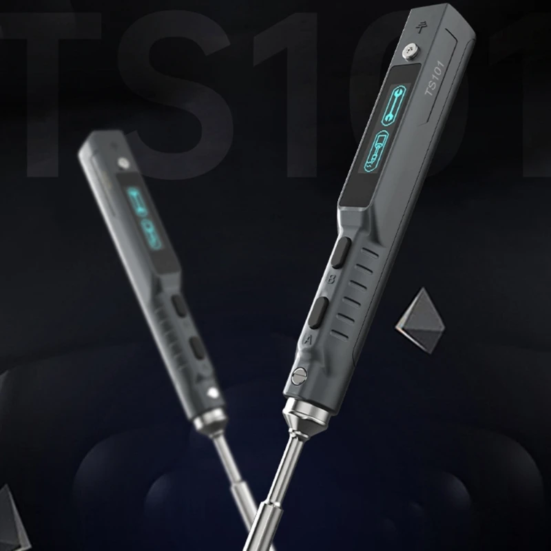 

TS101 Soldering Iron Kit,Mini Solder Iron B2 Tip Welding Tool,65W Fast Heating Adjustment Temperature 50-400℃ Auto Sleep