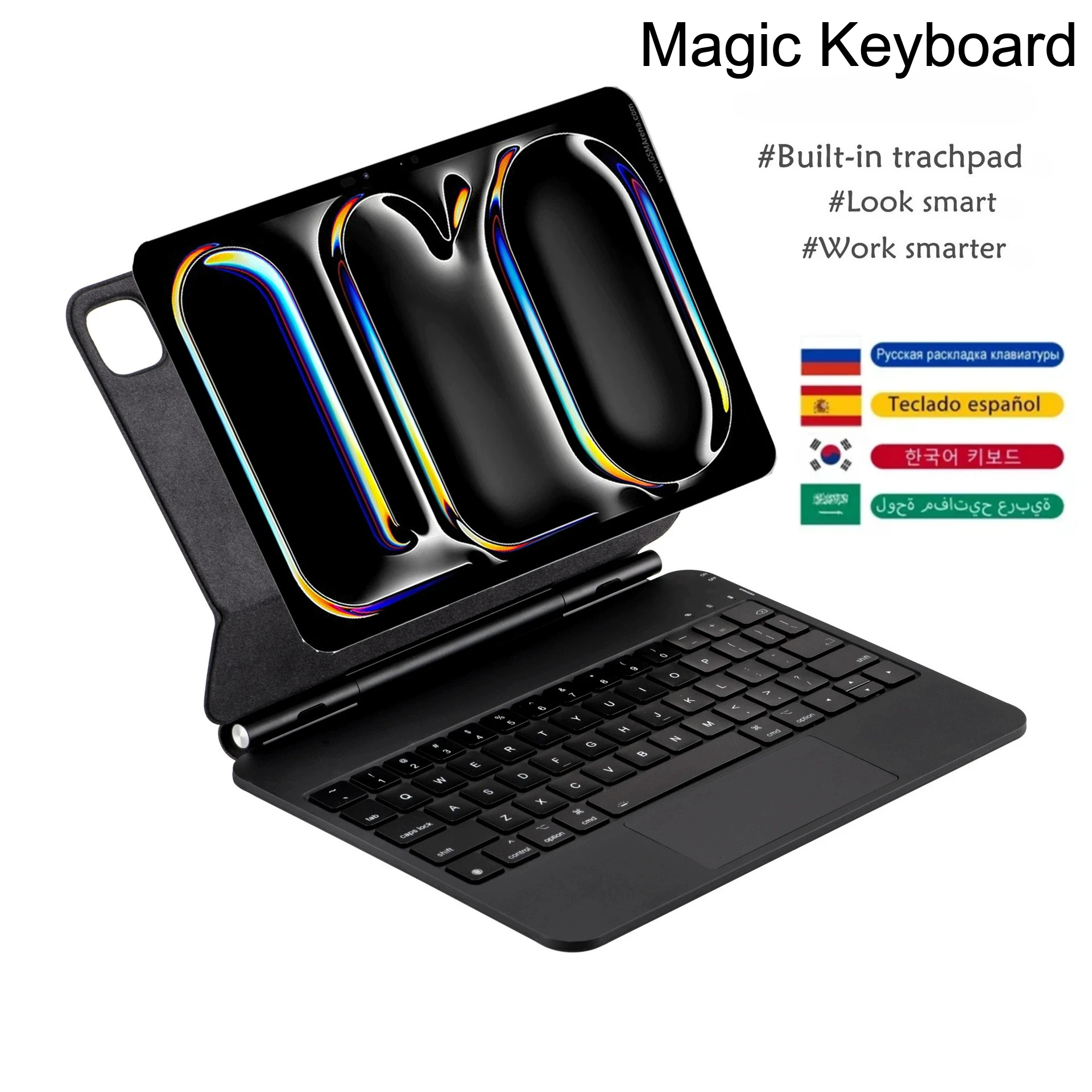 

Backlit Magic Keyboard Folio Cover for IPad 11 Air11 Pro11 Pro13 2024 M2 M4 Magnetic Keyboard for IPad Pro12.9 10th Generation