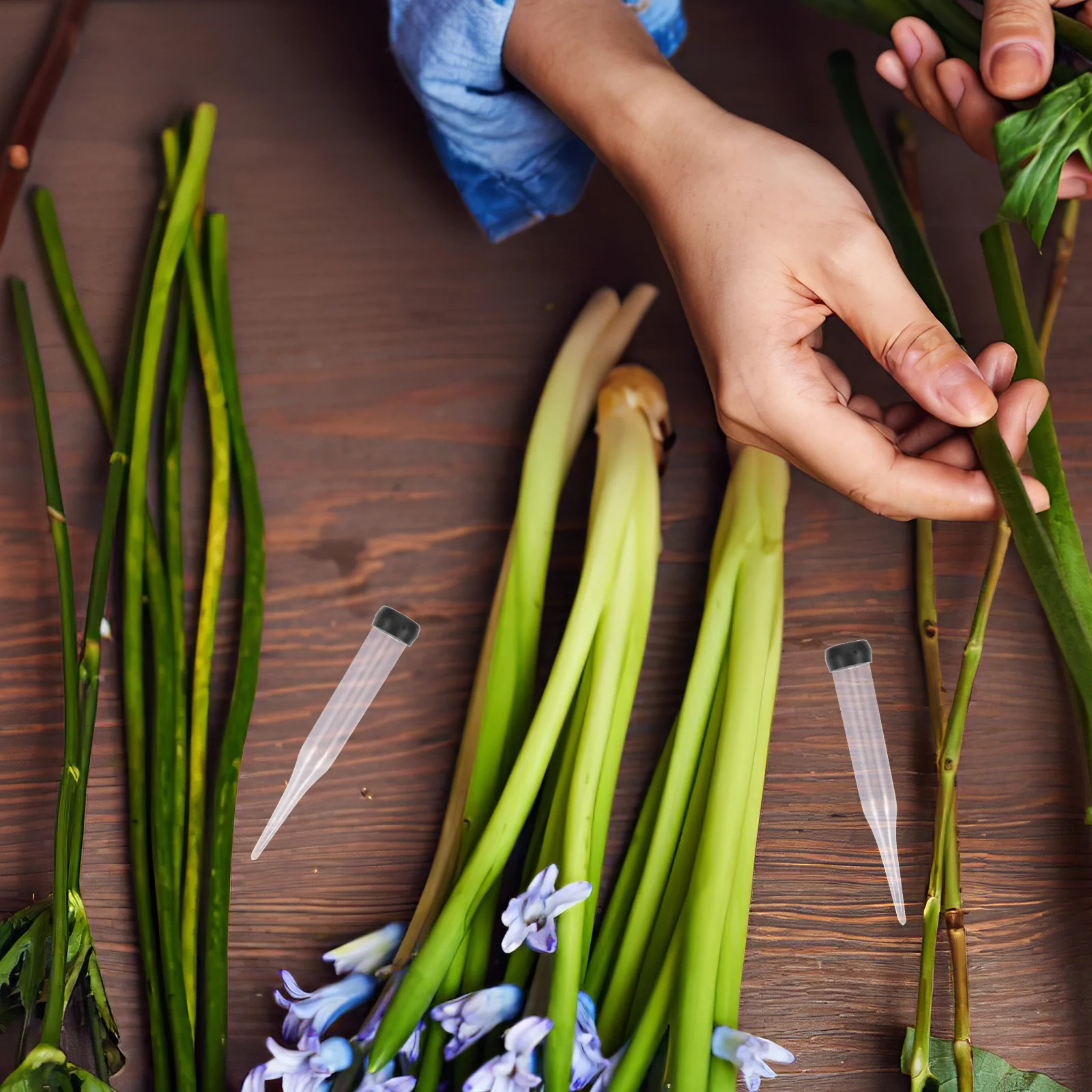 50 قطعة من أنابيب المياه على شكل زهرة واحدة، حاملات جذعية شفافة مدمجة للورود والقرنفل، مستلزمات ترتيب الزهور المحمولة #4