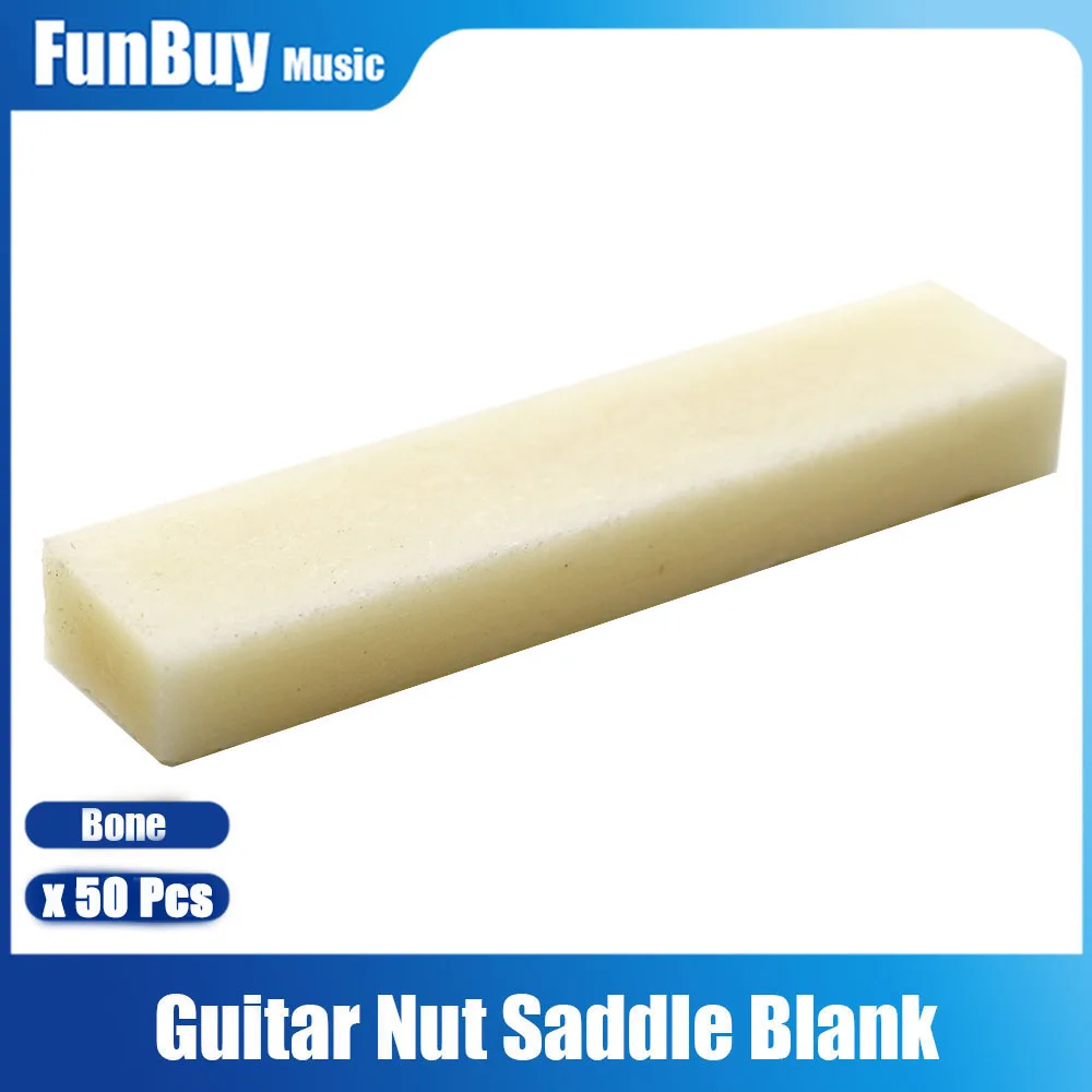 50pcs Guitar Bass Real Blank Bone Nut for LP Folk/Classical Guitar Electric Acoustic Guitar Bass Guitar Accessories