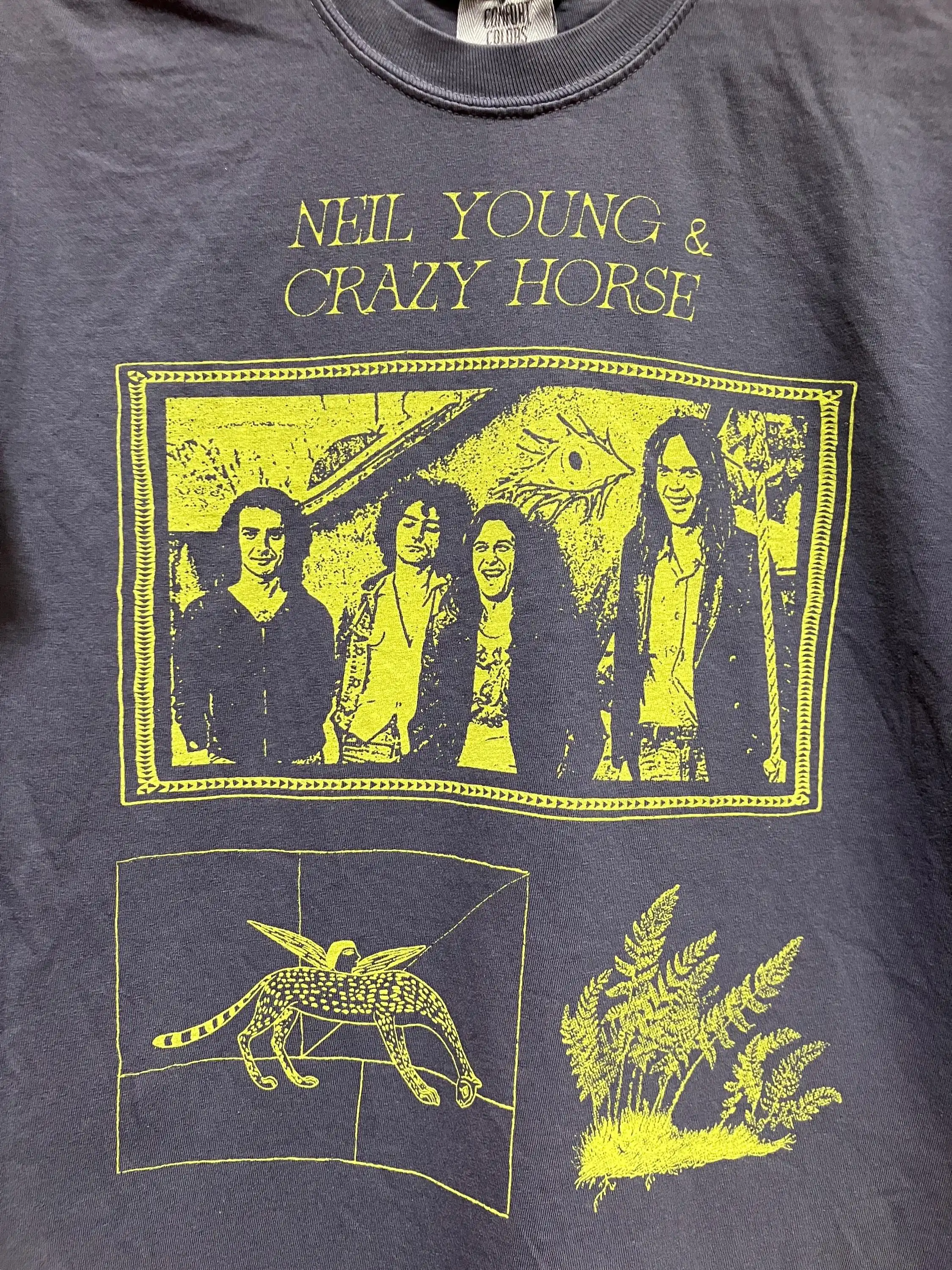 Neil Young Fan Art T-shirt Spring and Summer Oversized Printed Round Neck T-shirt, Suitable for Both Men and Women To Wear