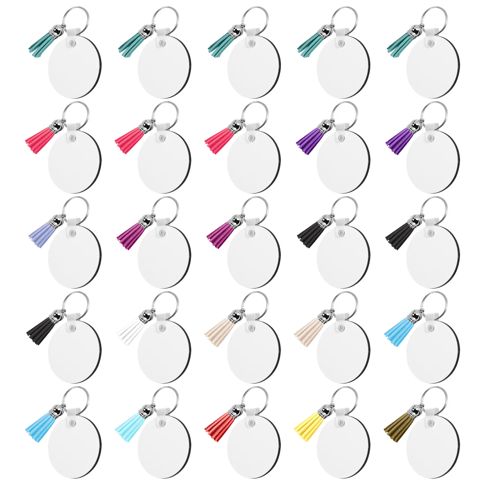 100ชิ้นช่องว่างการระเหิด MDF พวงกุญแจขนาดใหญ่ช่องว่างการระเหิดพวงกุญแจสองด้านสำหรับการทำหัตถกรรม DIY