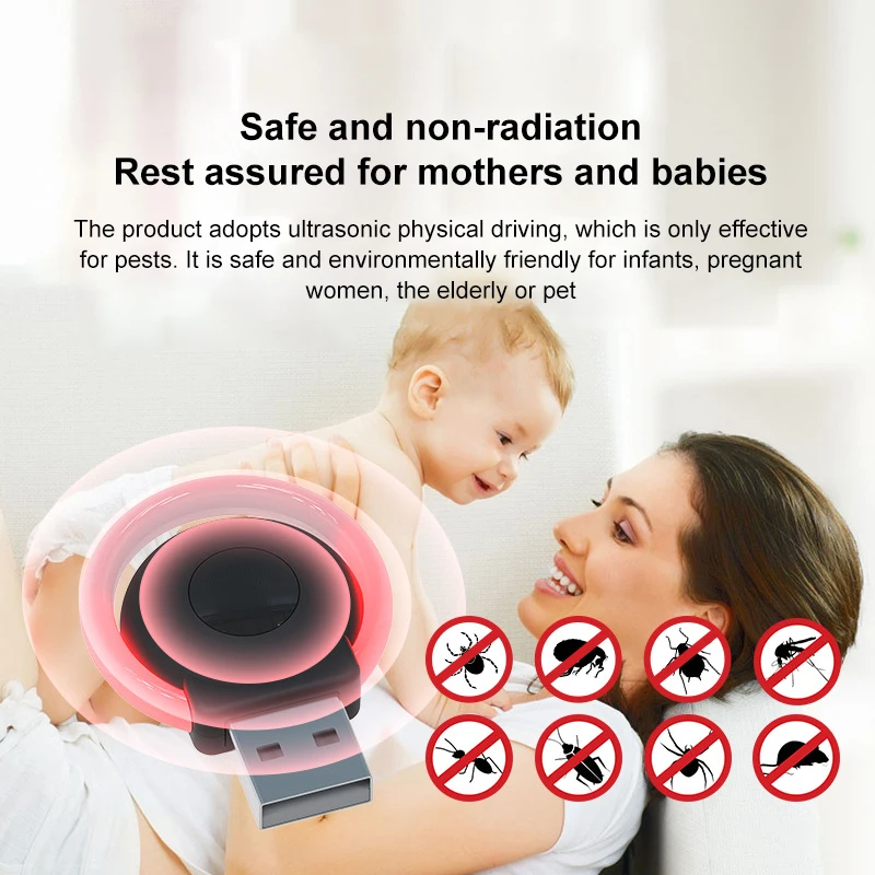 Ultrasone Insectenwerende Draagbare Usb Elektronische Muis Kakkerlak Insectenwerende Middelen Frequentieomzetting Insect Kleine Nacht