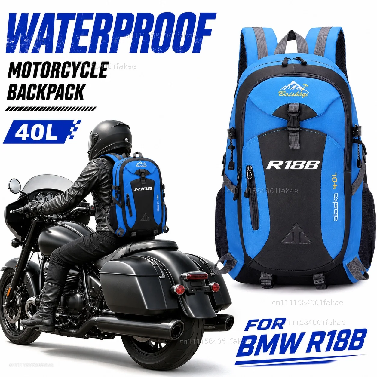 

FOR BMW R18B 2020-2026 Motorcycle Backpack 40L Waterproof Travel Backpack Outdoor Hiking Camping Daypack Lightweight Riding