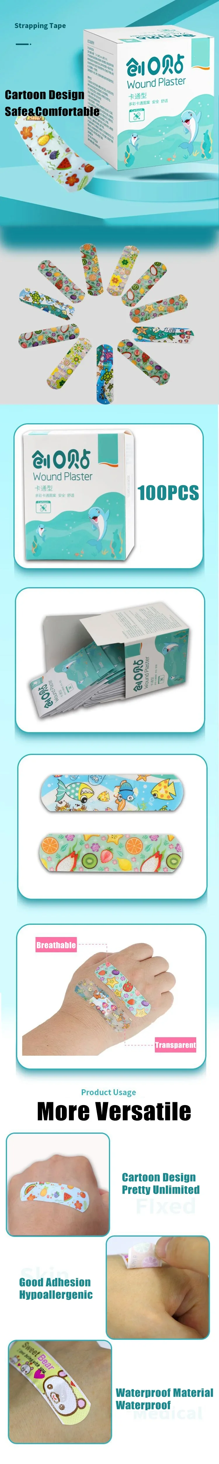 100 Stück Kinderbandagen, große Kinder, niedliche Cartoon-Bandagen, flexible Klebestreifen, medizinisch, wasserdicht, atmungsaktiv, für Kinder – Detail 1