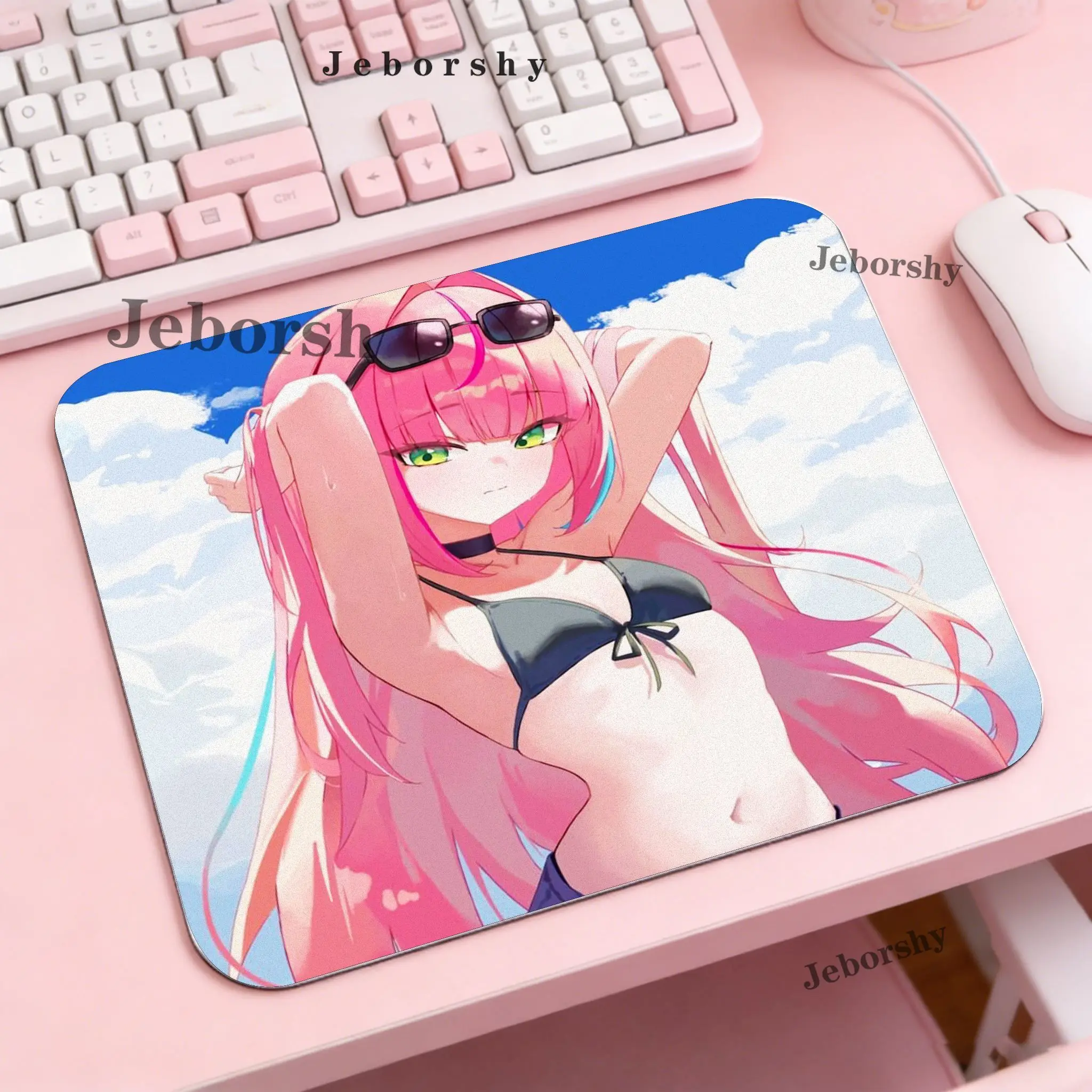 Musican H-Hanako N-Nana kleines Mauspad, rutschfeste, mit Gummikante versehene, verdickte Laptop-Gaming-Schreibtischunterlage