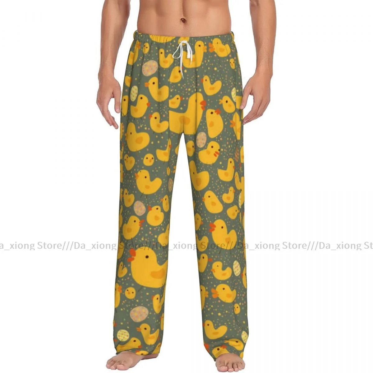 Men's Casual Pajama Sleeping Pants Cute Chickens With Eggs Lounge Loose Trousers Comfortable Nightwear