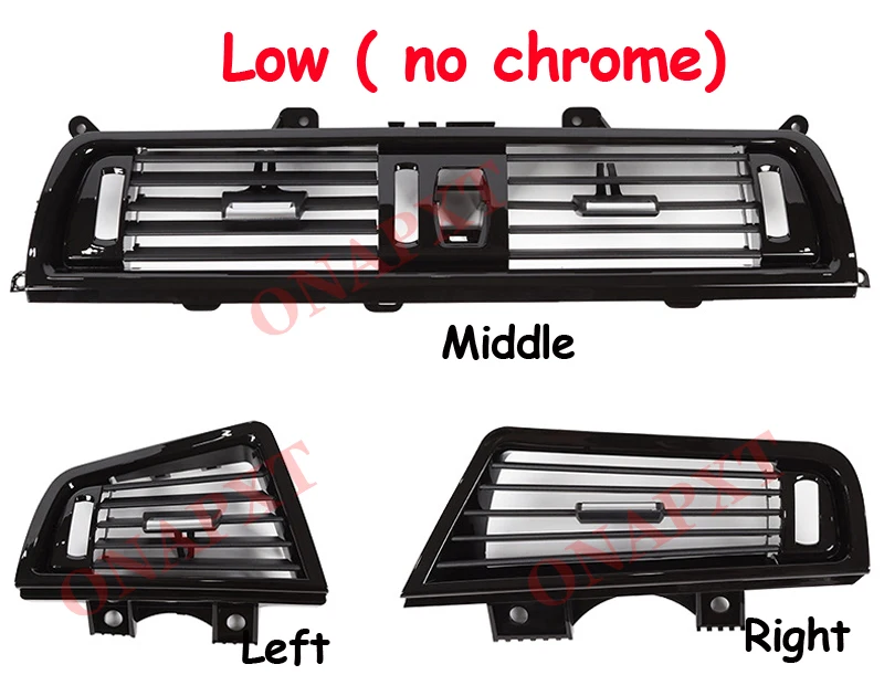 LHD Carbon fiber Piano Black Central Left For BMW 5 Series F10 F11 F18 No Chrome Air Conditioning Grille AC Vent Outlet Panel