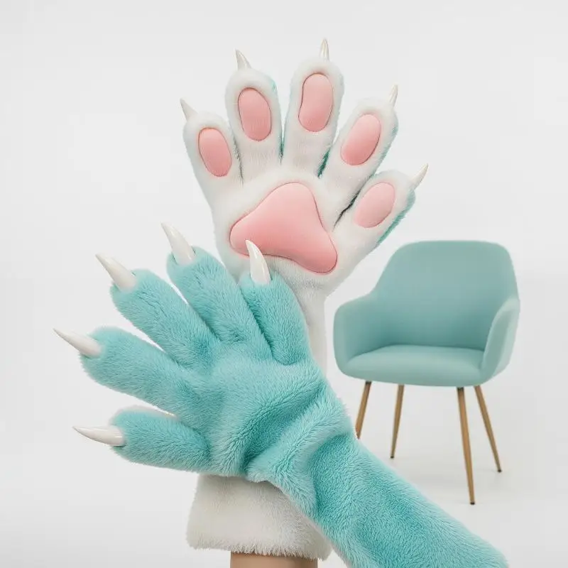 Fursuit Tierklauen-Handschuhe: Elastische Fünf-Finger-Requisiten – Lockere Cosplay-Accessoires für Performance & Charakter-Rollenspiele – Detail 3