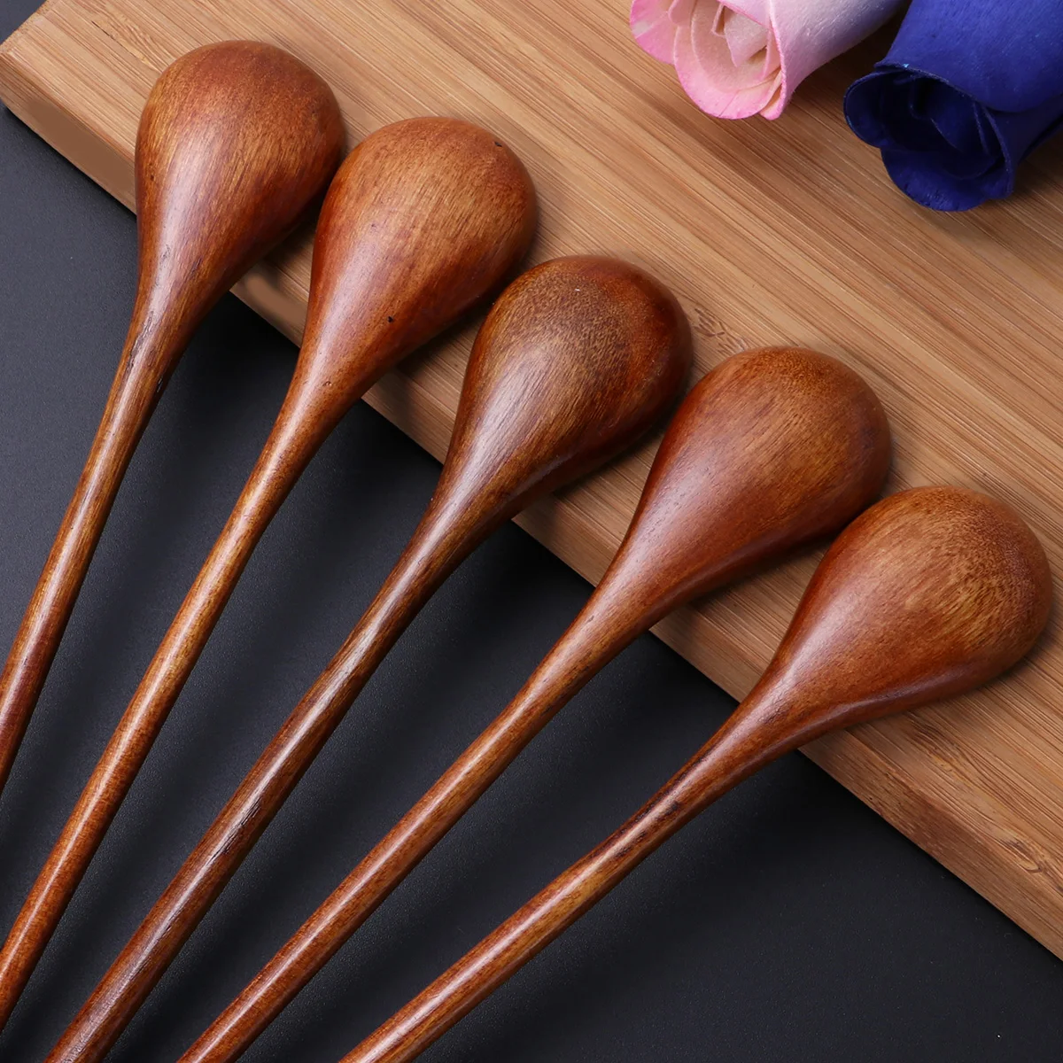 

10 pcs Wooden Spoon Natural Mixing Stirring Cooking Spoon For Hot Soup Kitchen Tools Set Wood Spoons Home Restaurant Use