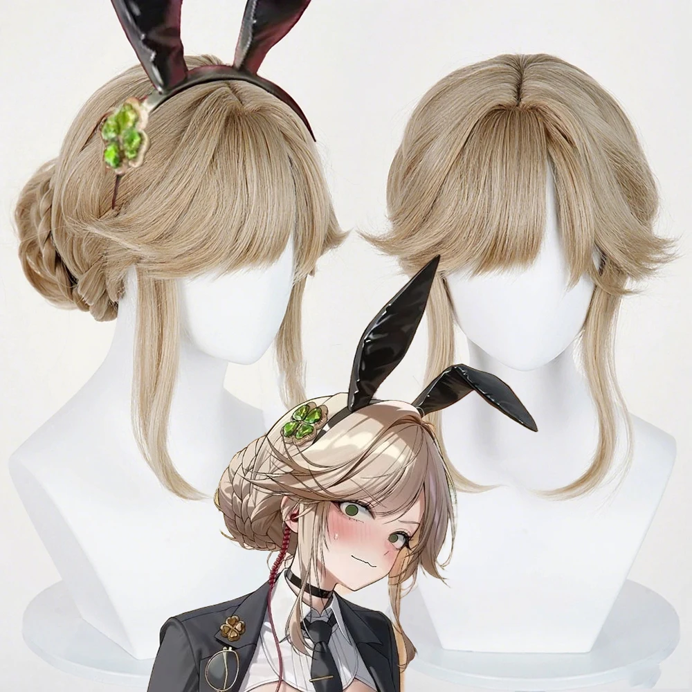 Game NIKKE De Godin van de Overwinning Ade Agent Bunny Cosplay Pruik Vrouwen Lolita Blonde Hittebestendige Synthetische Pruik Halloween Prop