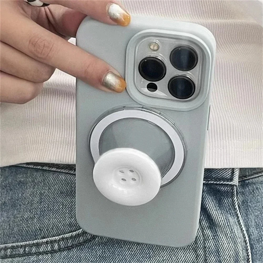 دعامة على شكل حرف T بمقبض مسطح ثلاثي الأبعاد لطيف، مناسبة لهاتف iPhone، تستخدم لحلقة دعم حامل سوار Magsafe