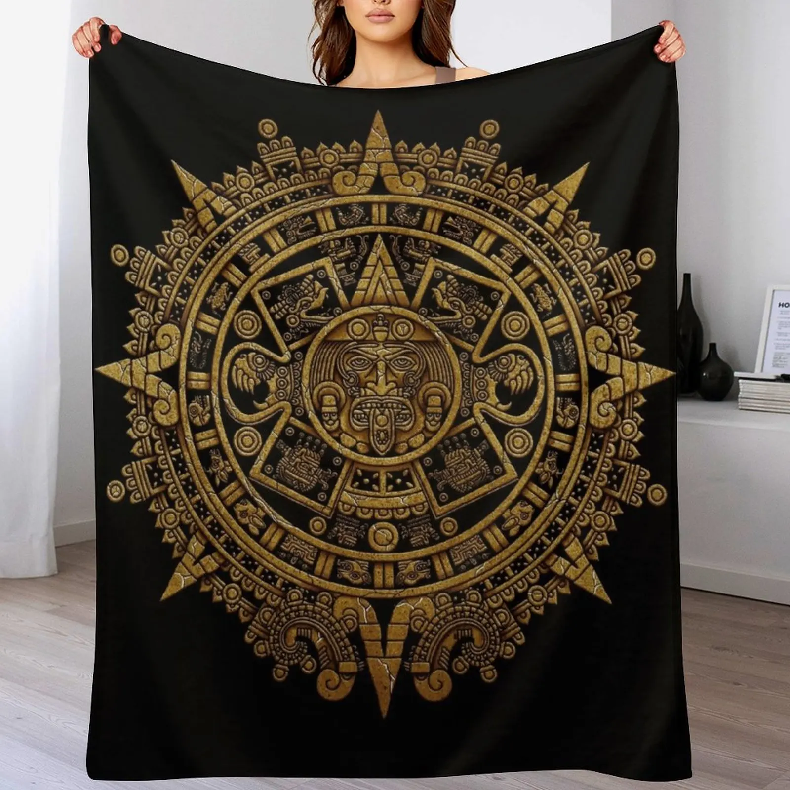 

aztec calendar 3 Throw Blanket Blankets For Bed Sleeping Bag Thin Blankets Sofas Of Decoration Blankets