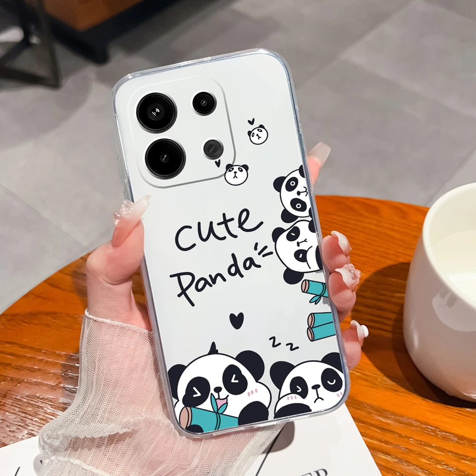 Phone Cases For Xiaomi Redmi Note 13 4G Cute Cats Transparent Silicone Soft TPU Coques For Note 13Pro 4G Shockproof Cover Fundas