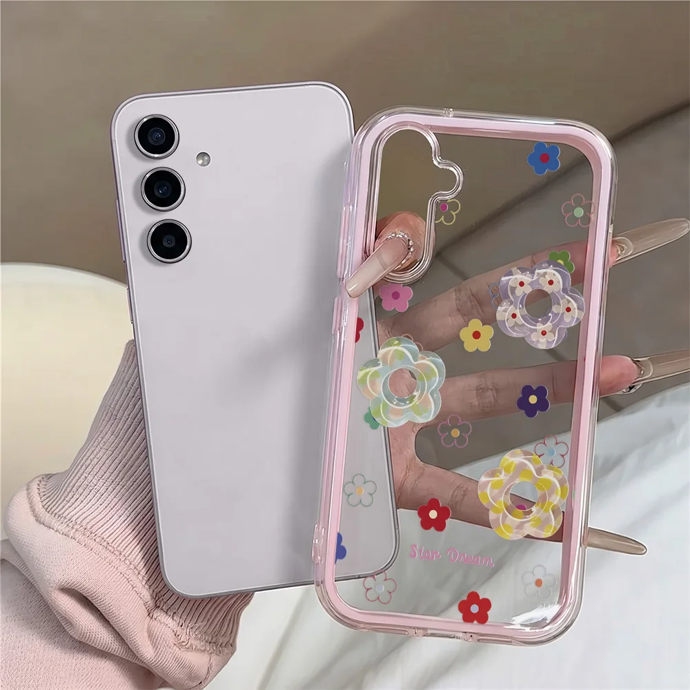 Two-in-One Phone Case for Samsung Galaxy A57  A56 A54 A53 A36 A37 A35 A55 5G A07 A06 A15 A17 A16 4G Cases Colorful Hollow Flower